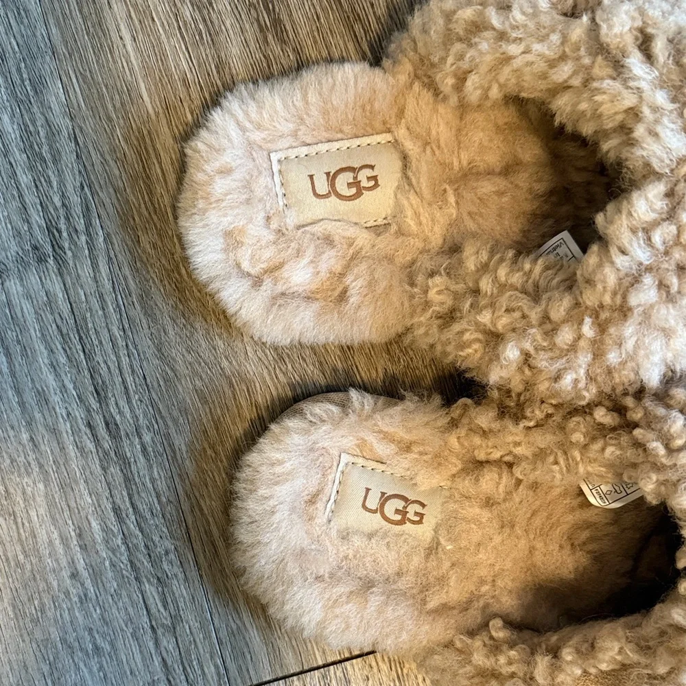 UGG Brown Plush Slippers - Picture 6 of 7